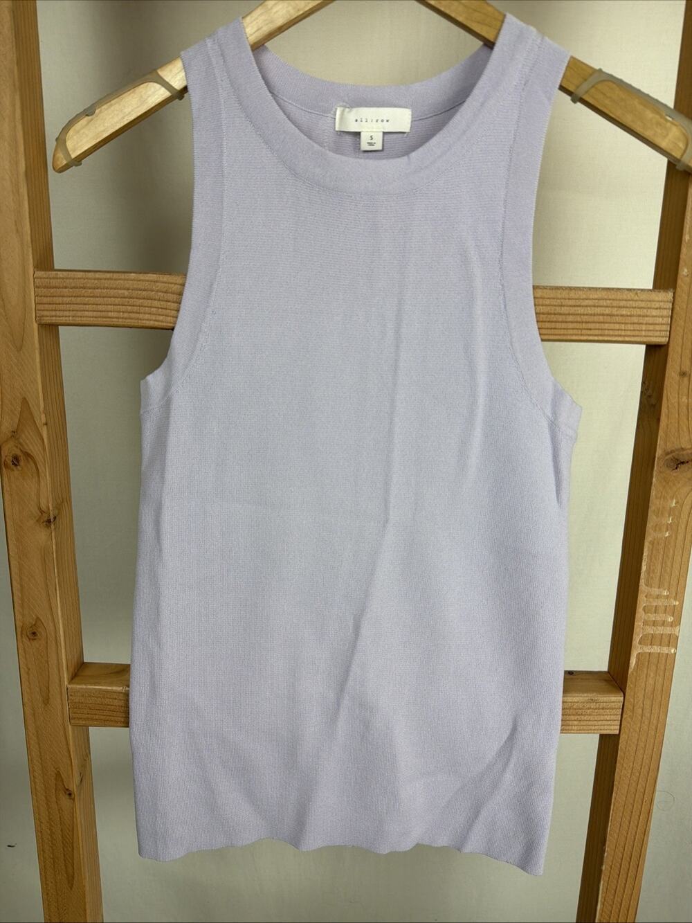 NWT All Row Lilac Scoop Neck Ribbed Tank Top #1168 Size SMALL